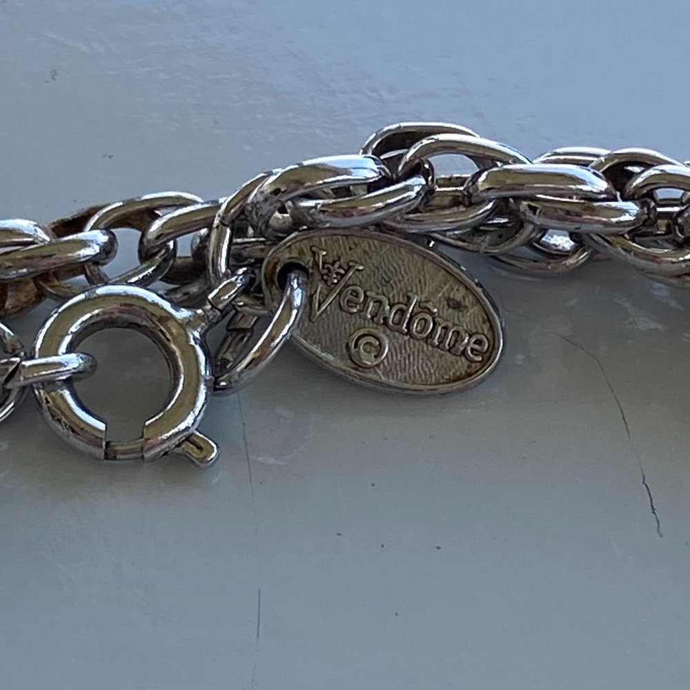 Vendome 1980's Silver Tone Rope Long  54" Necklace - Picture 3 of 4